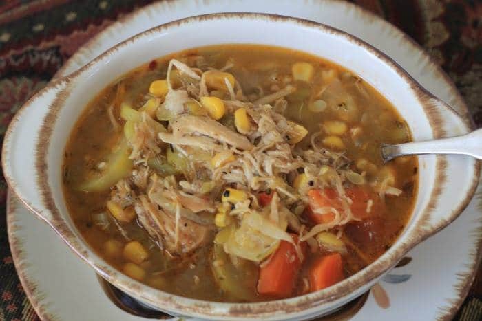 Low Carb Meal Ideas: Bountiful Chicken & Veggie Harvest Soup - Kasey Trenum