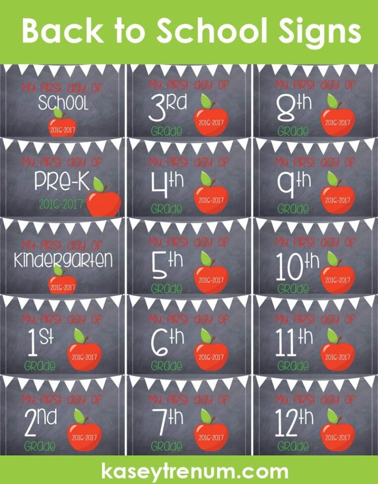 Back to School Printable Signs