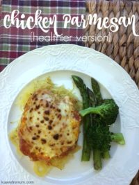 parm chicken plated with asparagus