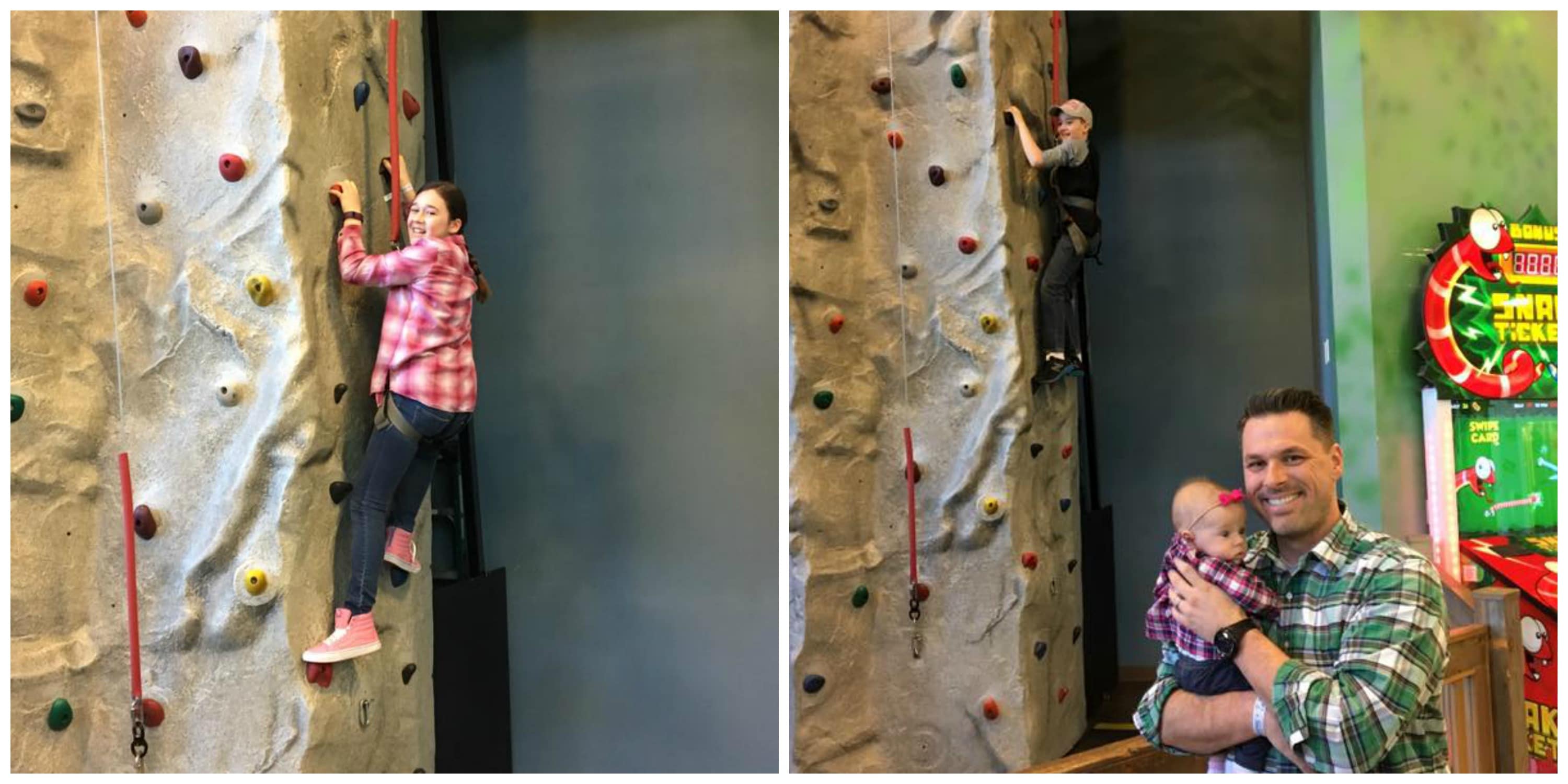 climbing wall with kids