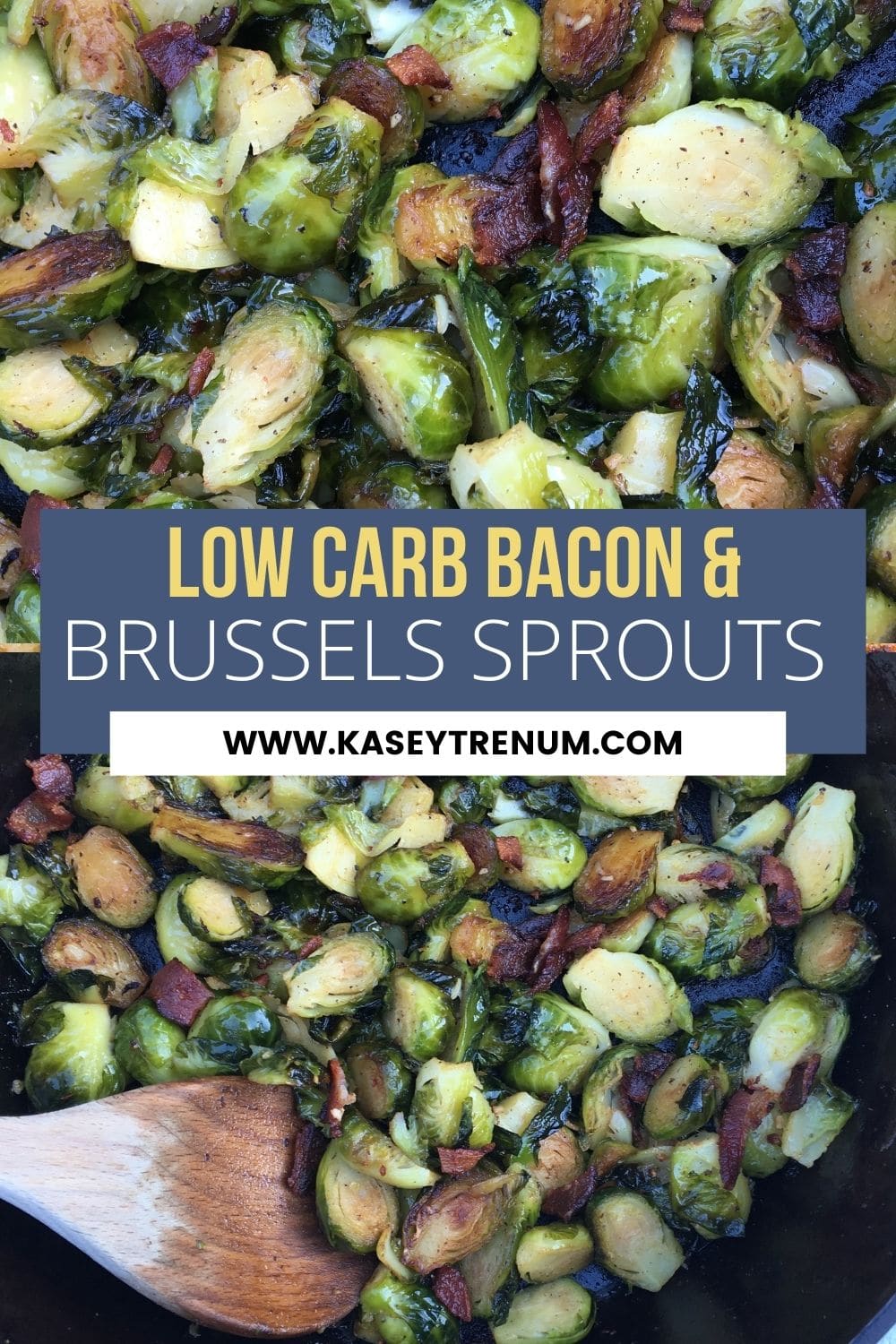 collage image of Brussels sprouts and bacon