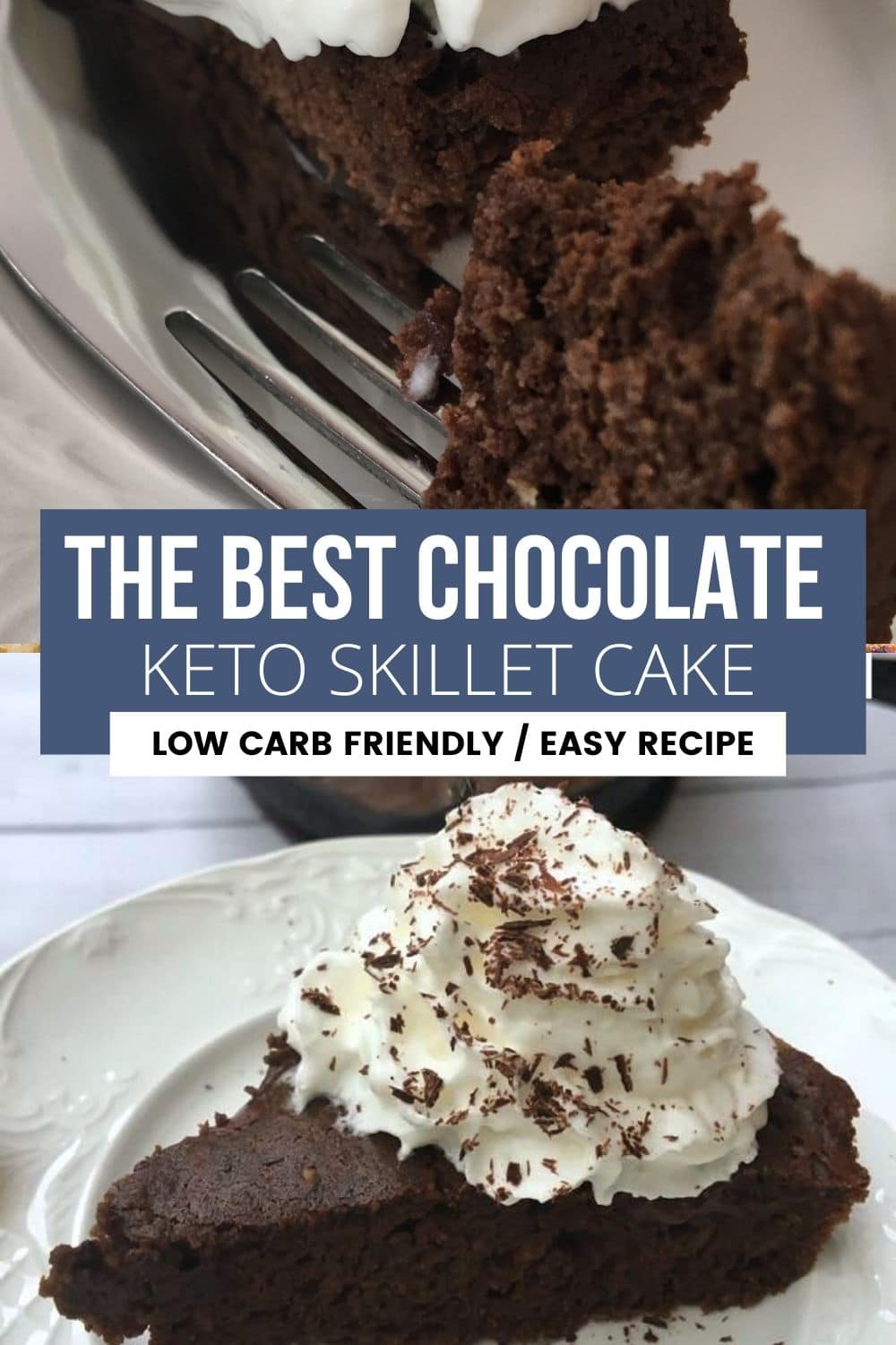 chocolate keto cake plated collage