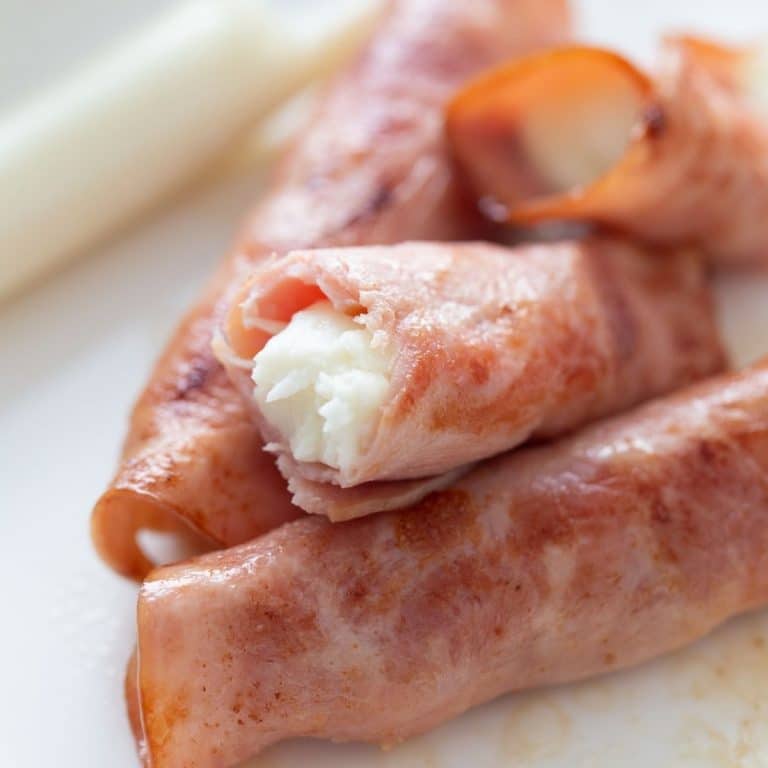Hot Ham Roll Ups with Cheese {Keto / Low Carb}