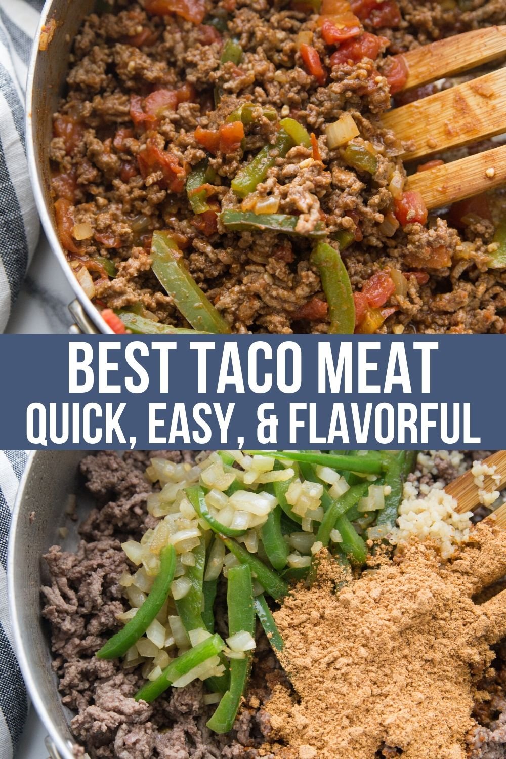 easy and quick keto taco meat in a skillet with taco seasoning