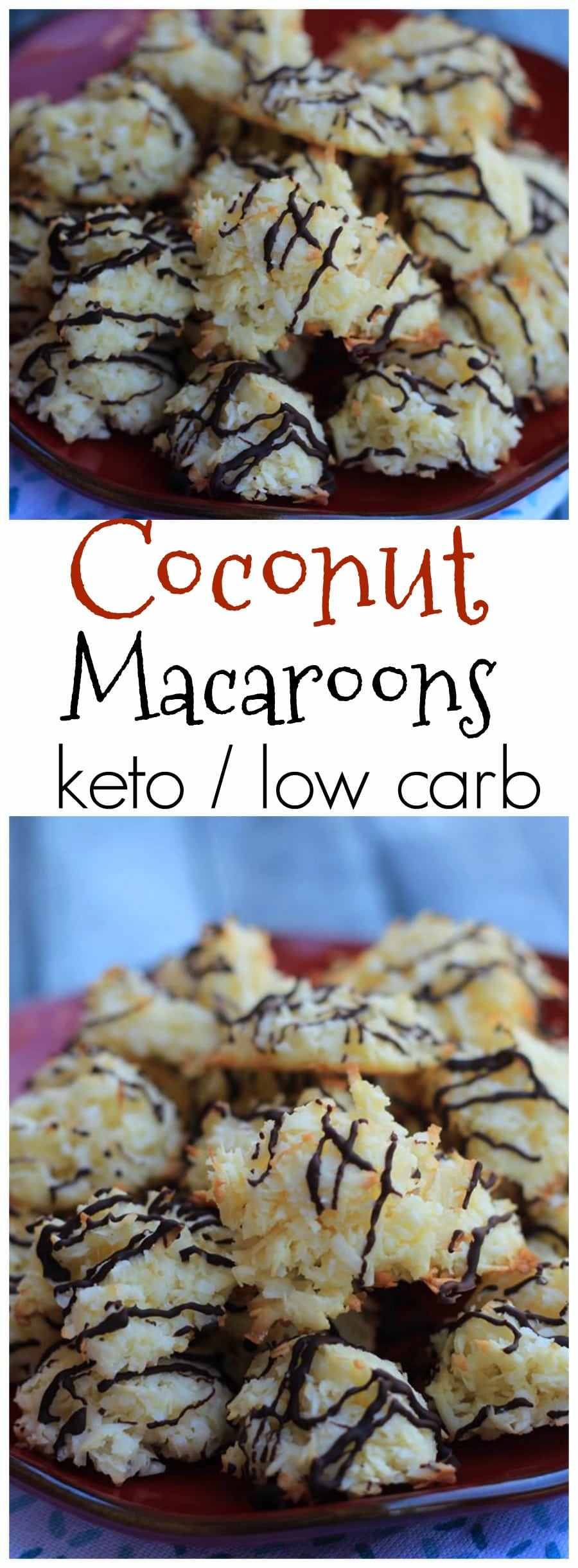Chocolate Coconut Macaroons are an ideal Keto friendly cookie idea for your sweet treat cravings! Ideal for cookie exchanges and dessert any day!