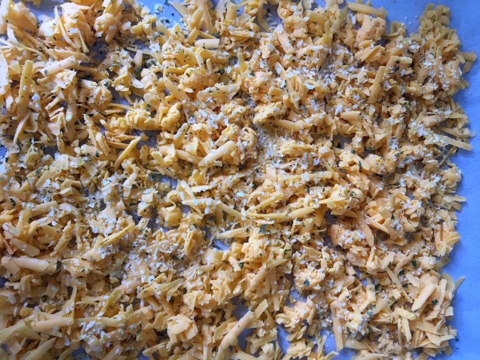 shredded cheese with dried minced onions and seasoning