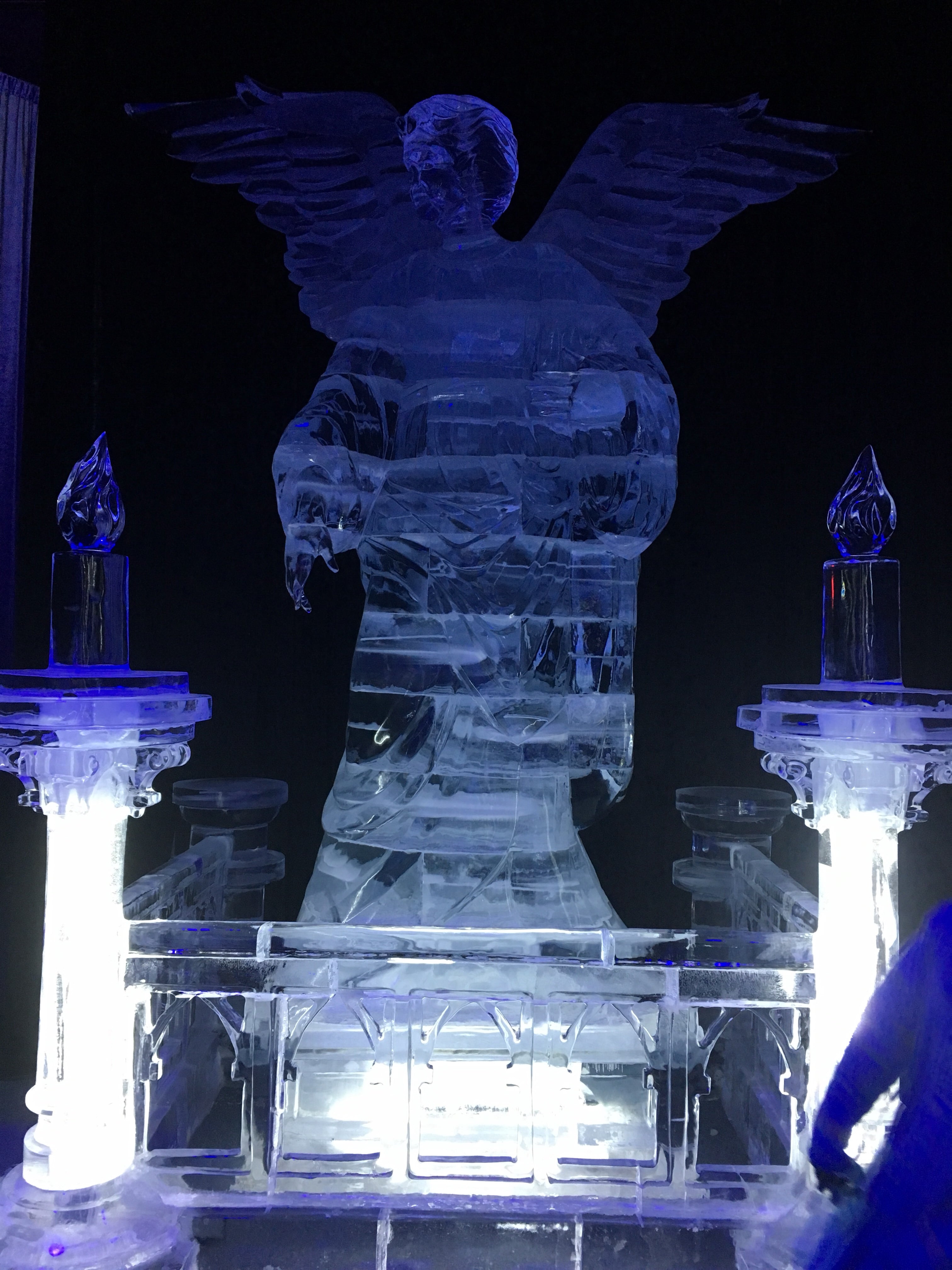 angel carved out of ice