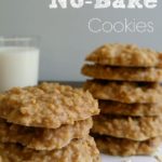 no bake peanut butter cookies stacked