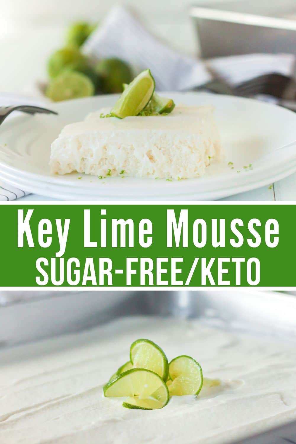 collage of keto key lime mousse