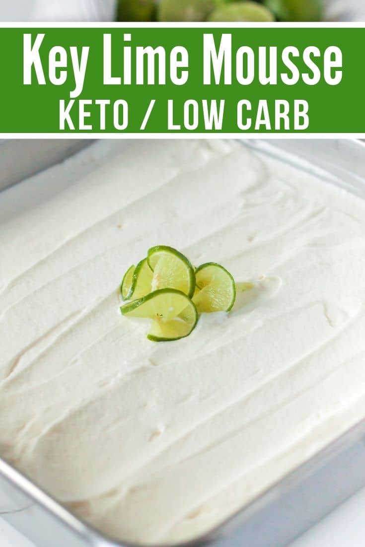keto dessert in a baking dish with spiralized key lime on top 