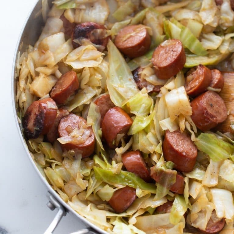 Low Carb Smoked Sausage & Cabbage Recipe