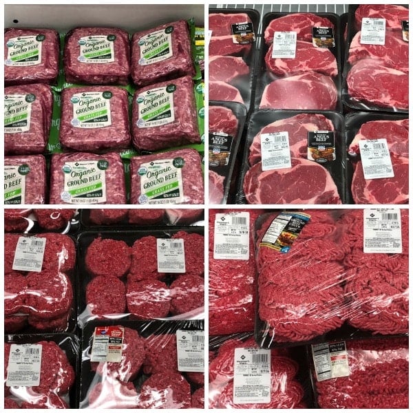 beef at the grocery store