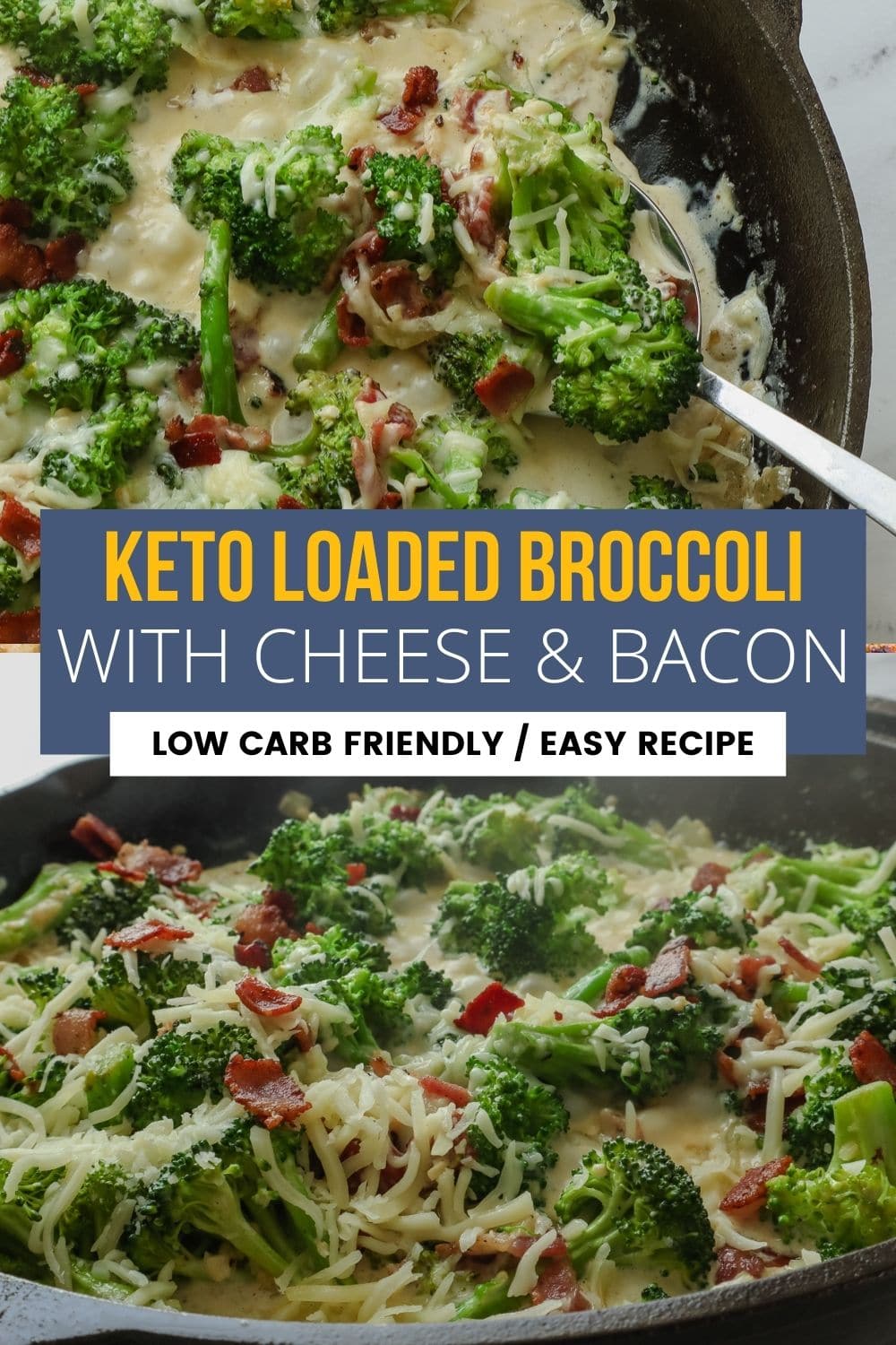 Keto Loaded Broccoli with bacon collage