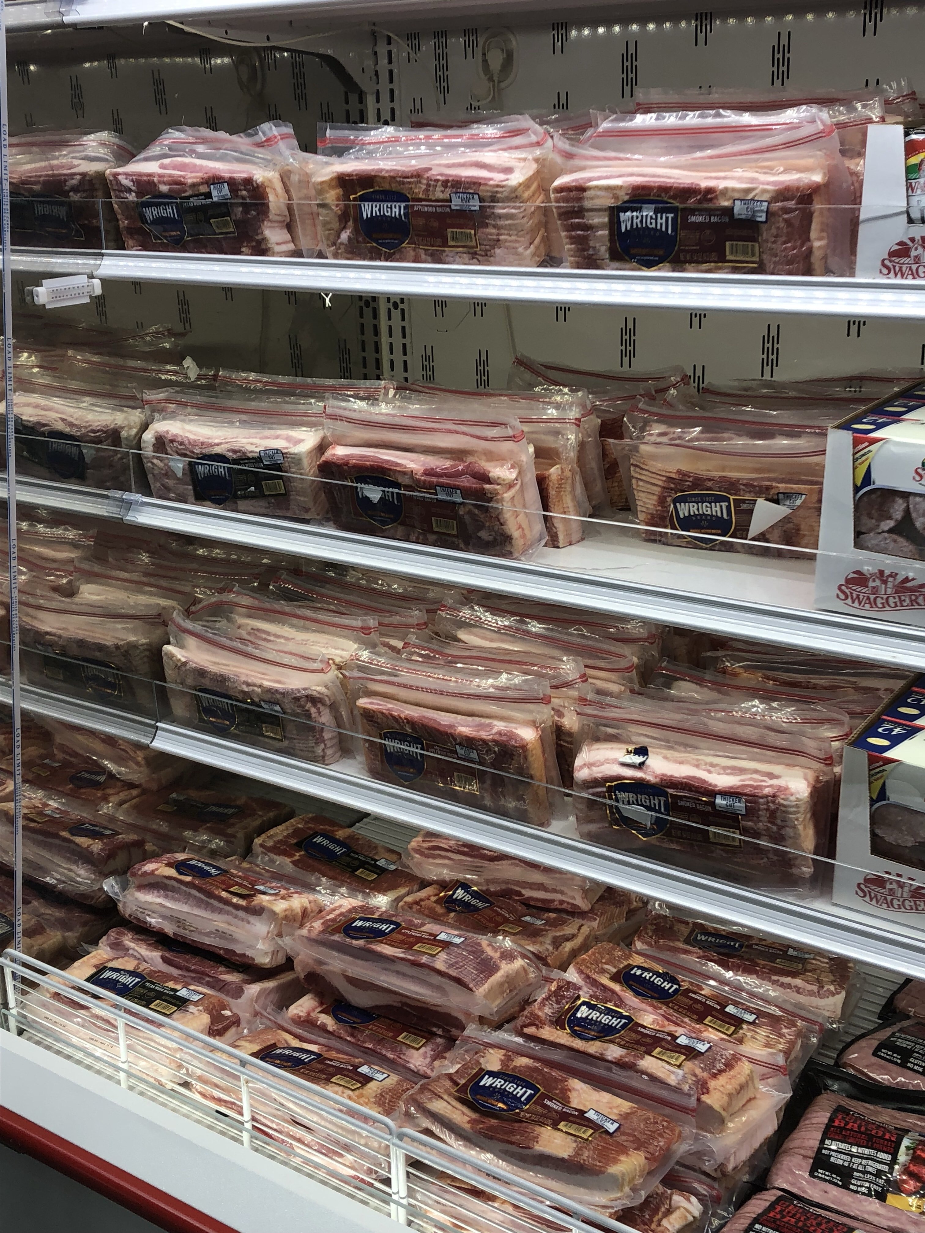 Wright thick cut bacon in packaging 
