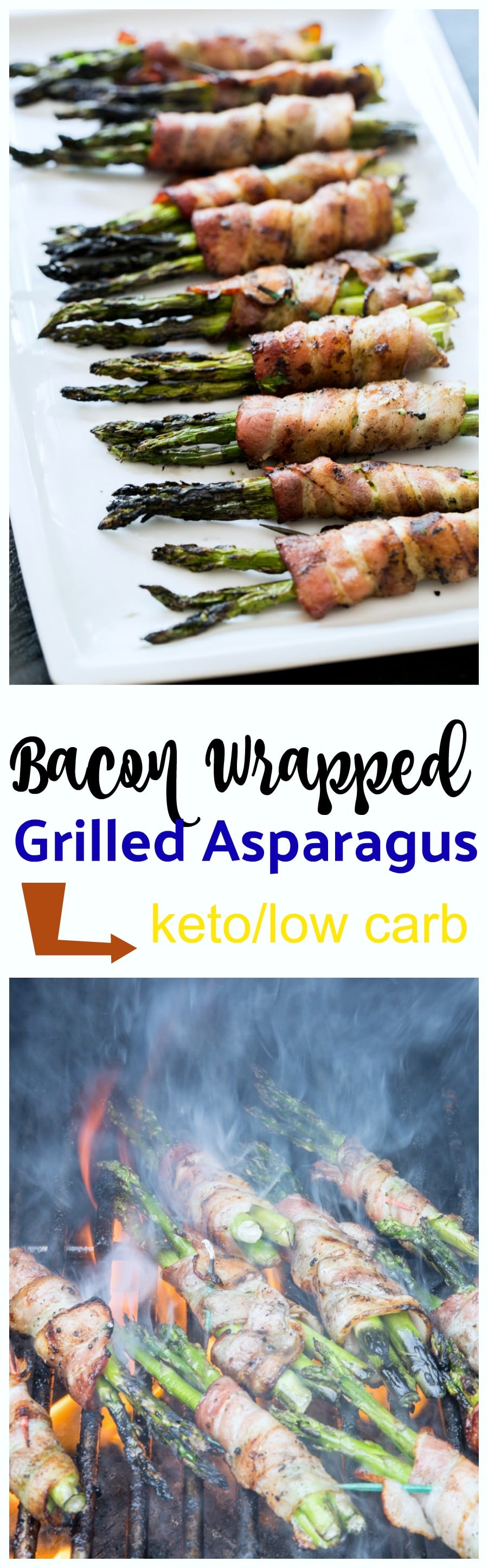 Make this Keto Grilled Bacon Wrapped Asparagus Recipe as a perfect side to your favorite grilled steak or chicken recipe. This is so easy and delicious! A perfect keto side dish recipe that fits into any low carb diet plan!