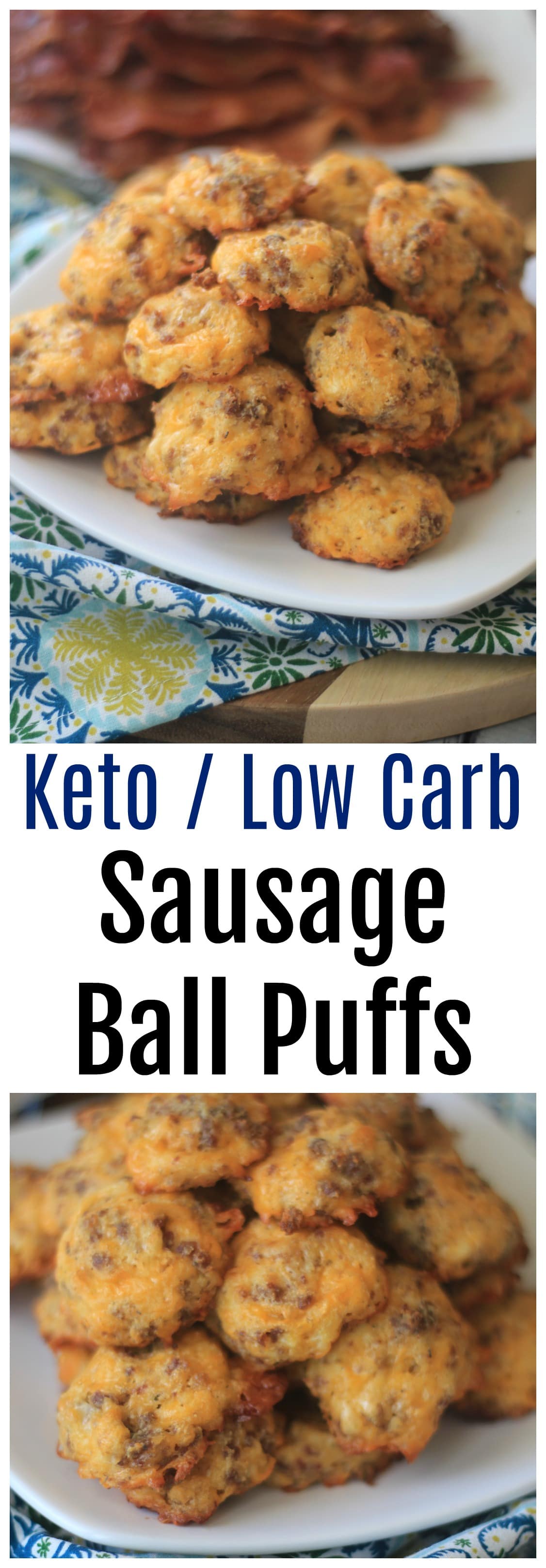 keto breakfast low carb sausage biscuits collage