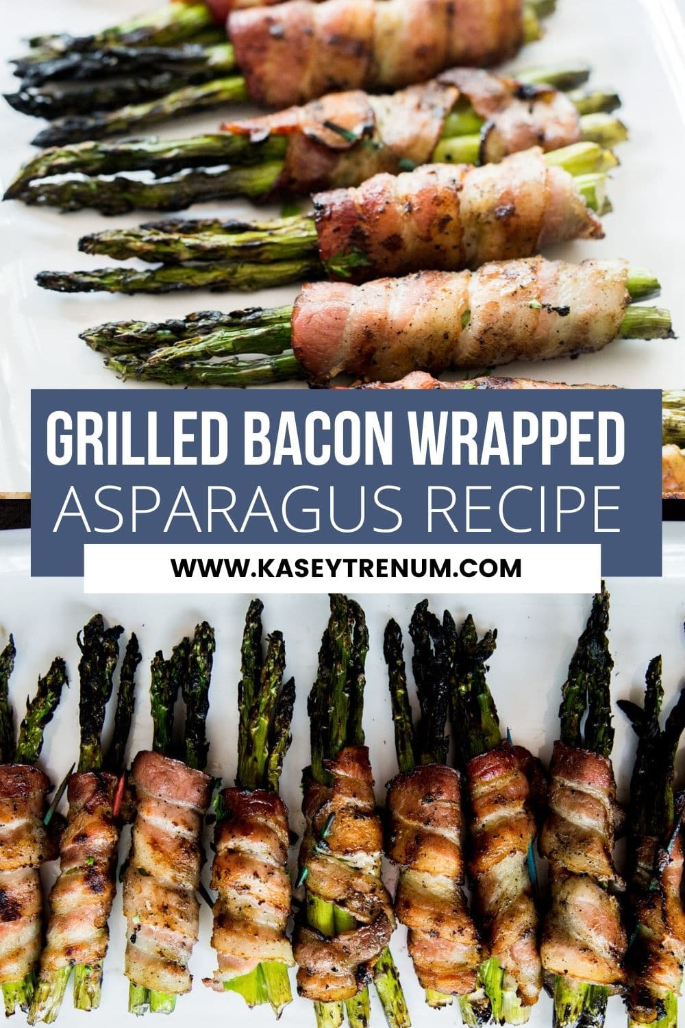 collage image of bacon wrapped asparagus