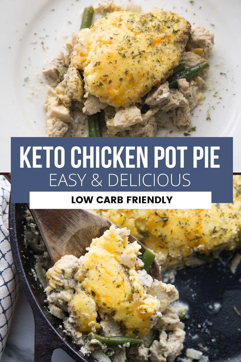 low carb chicken pot pie photo collage