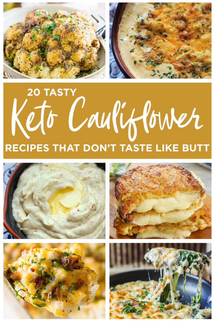 These 20 tasty Keto Cauliflower recipes are simple, delicious and will make you think twice about cooking cauliflower more often! Low Carb Easy Cauliflower recipes have never tasted better! #keto #cauliflower
