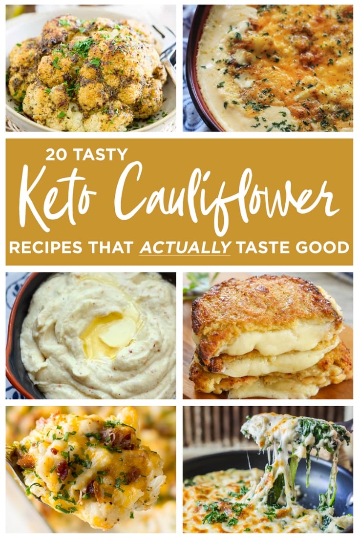 These 20 tasty Keto Cauliflower recipes are simple, delicious and will make you think twice about cooking cauliflower more often! Low Carb Easy Cauliflower recipes have never tasted better! #keto #cauliflower