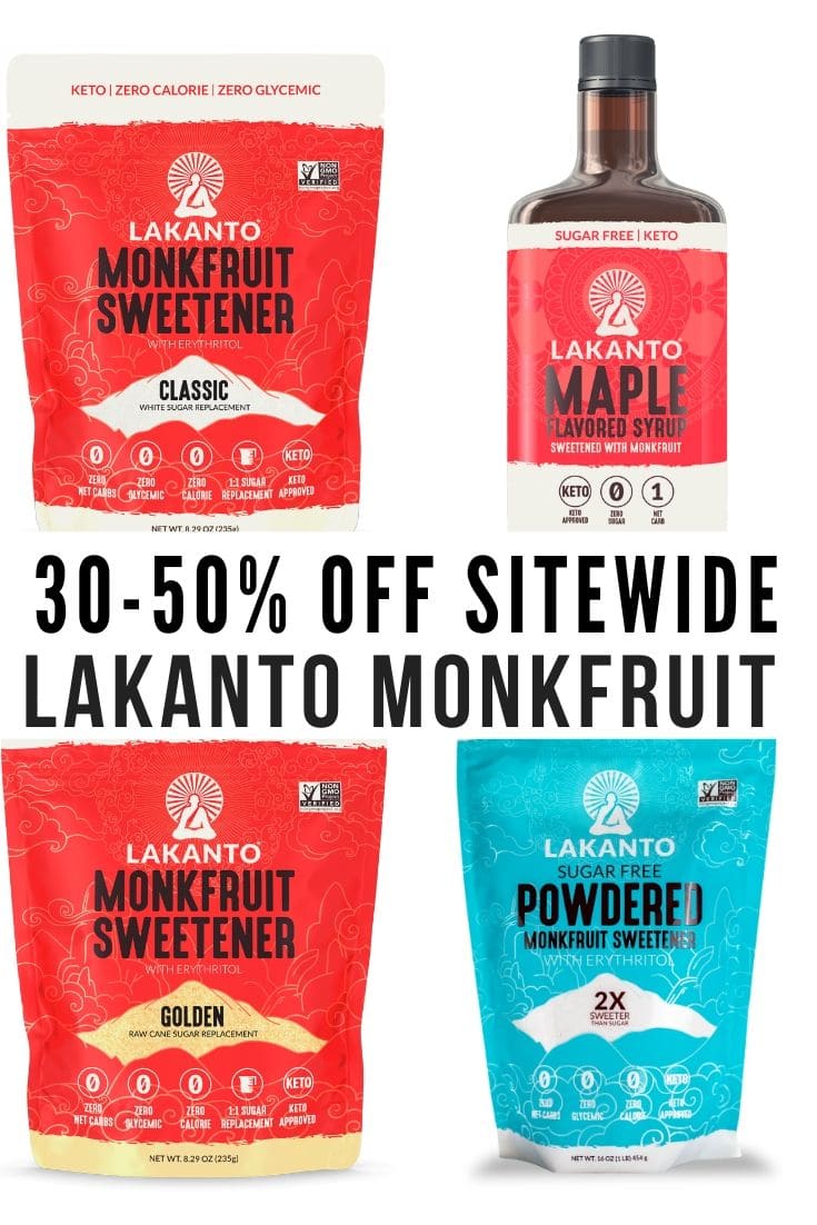 Lakanto Monk Fruit 50% off sale!