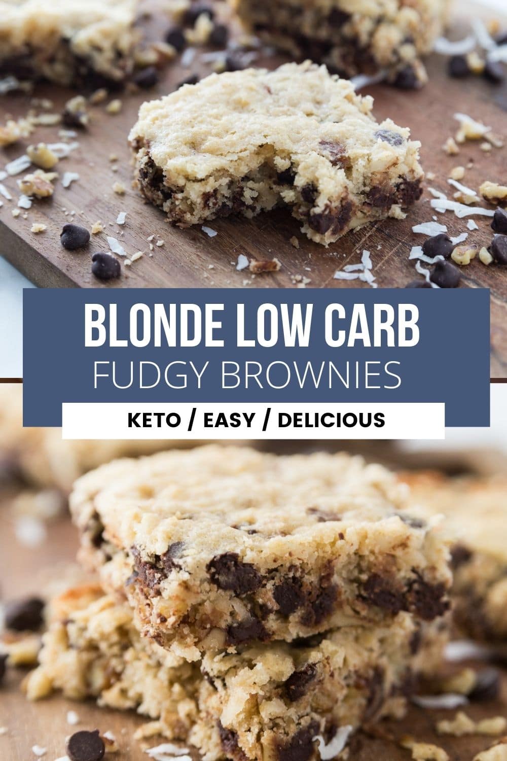 collage of two pics of low carb brownies 