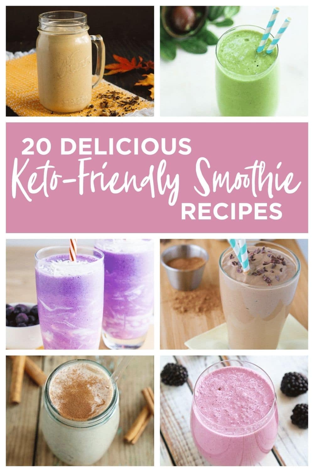 keto smoothie recipes collage hero image