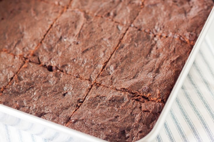pan of Keto Brownies cut in squares