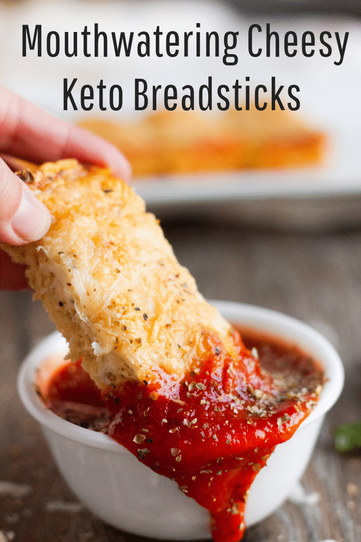Cheesy Keto Breadsticks are a great option on the low carb diet that are compliant yet still satisfy your craving for a bread option at the dinner table! These are great keto recipes that your family will love for dinner! #keto #lowcarb
