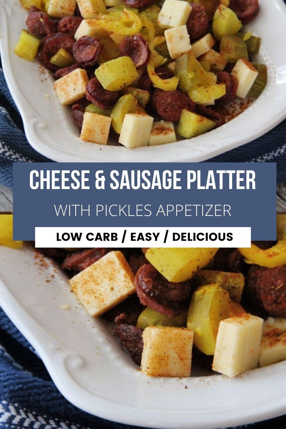 low carb appetizer with cheese and sausage collage