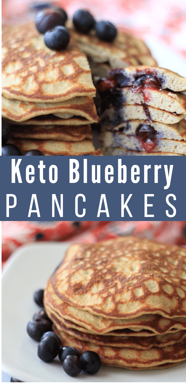 The very best Keto Blueberry Coconut Flour Pancakes are light, fluffy, and delicious! You'll love having this option as a change of pace and if you are already following a keto or low carb lifestyle then you most likely already have all the ingredients in your pantry. #keto #lowcarb