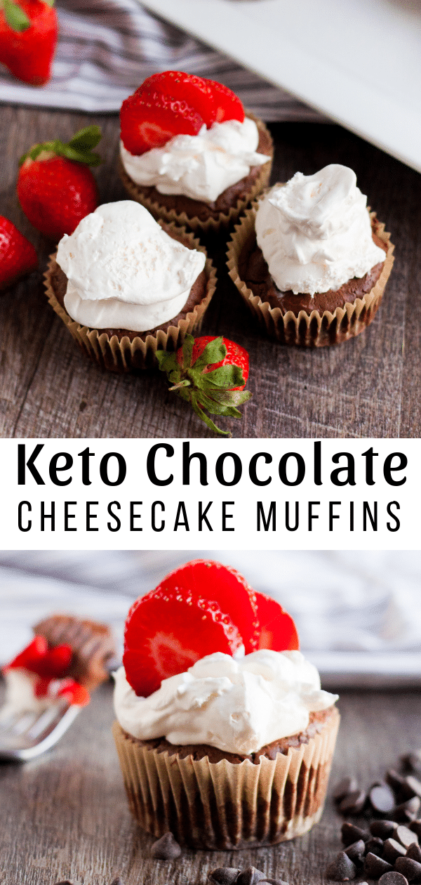 If you are looking for a low carb dessert option, these quick and easy Keto Chocolate Cheesecake Muffins are the perfect solution for a chocolaty delicious and simple treat. #keto #lowcarb