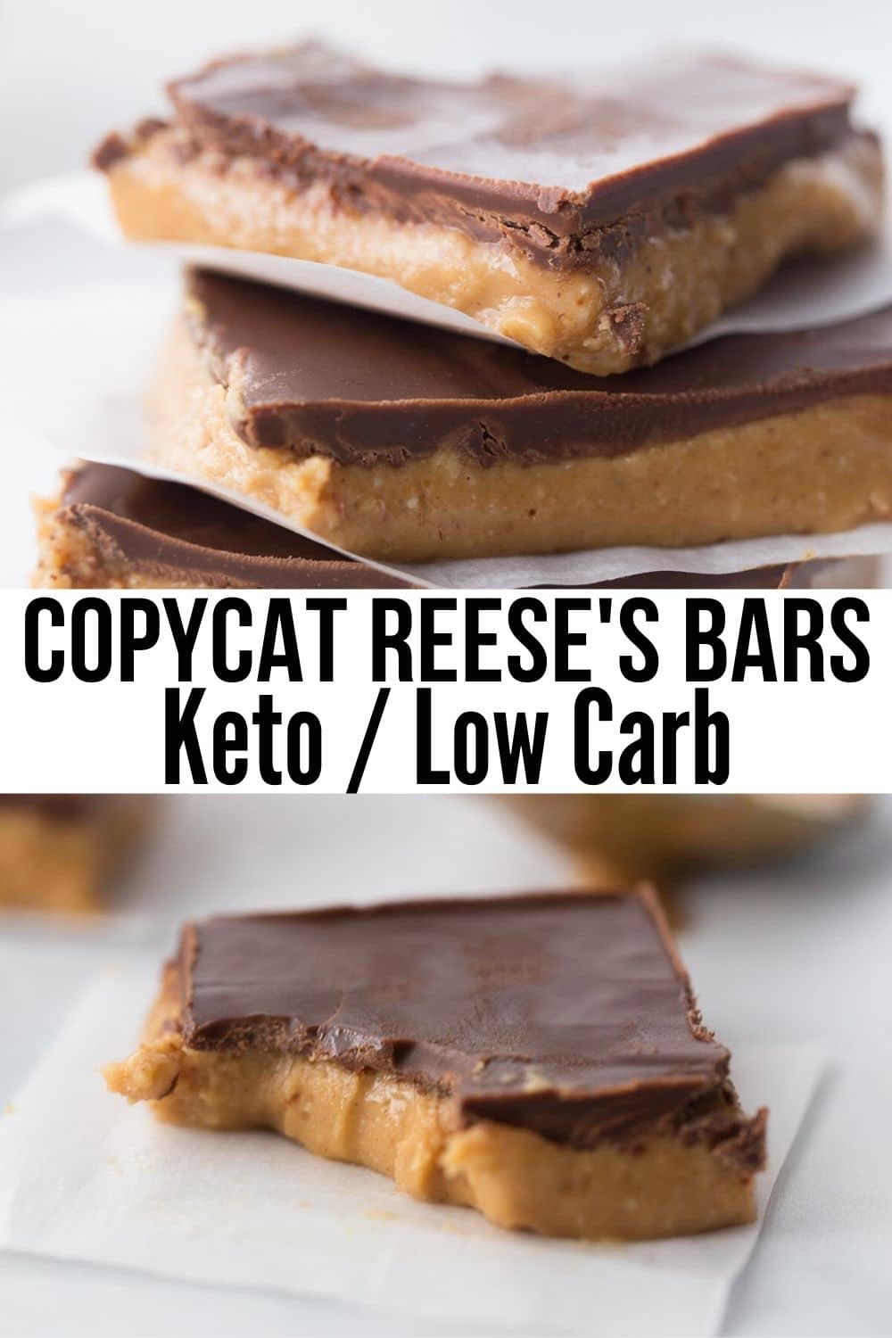 collage of hero images of keto copycat Reese's bars