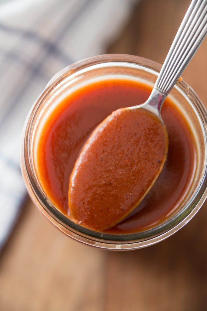 A Picture of Low Carb Sugarfree BBQ Sauce in a clear dish
