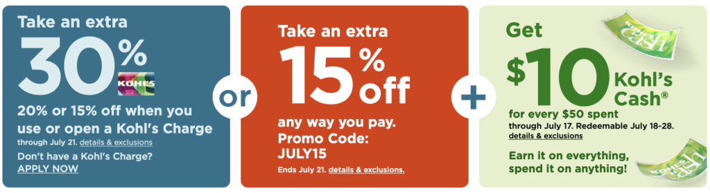 an example of kohl's coupon codes