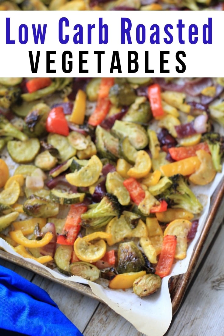 sheet pan of low carb roasted vegetables