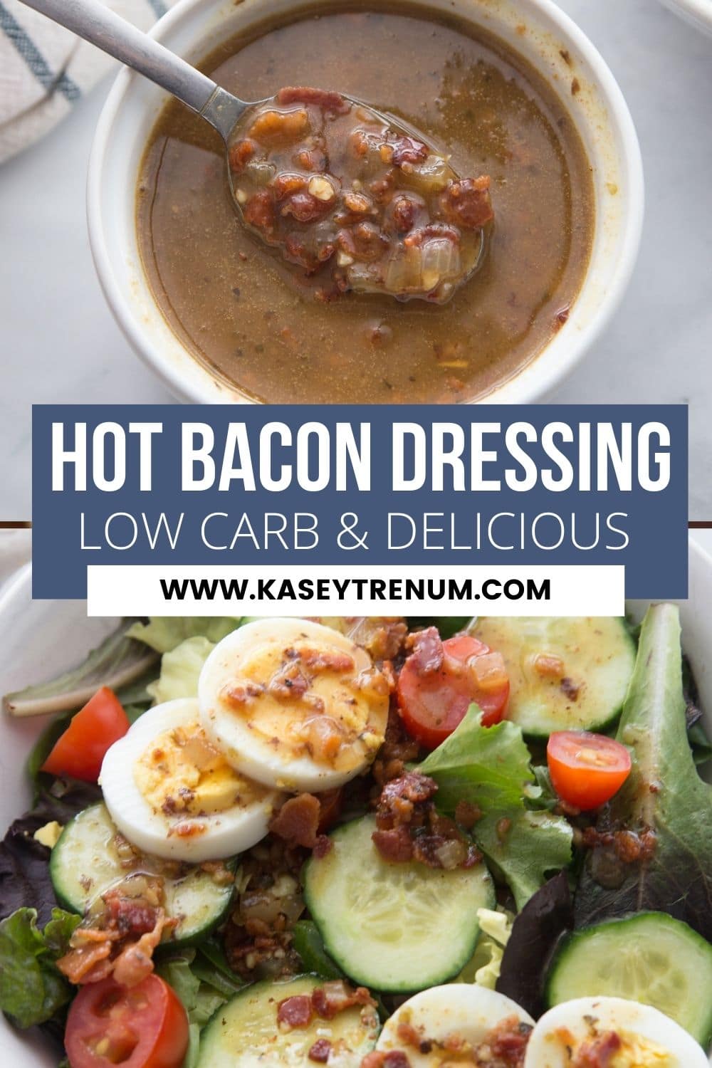 hot bacon salad dressing collage