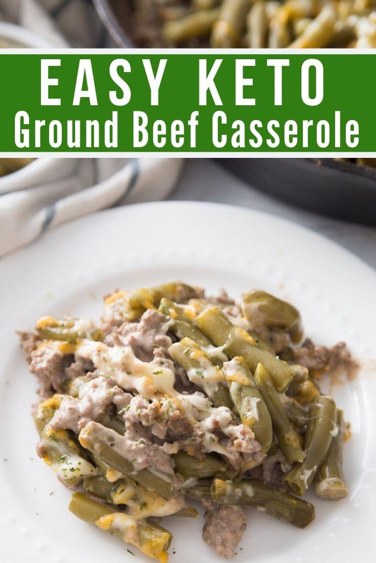 easy low carb ground beef recipe plated with the cast iron skillet in the background 