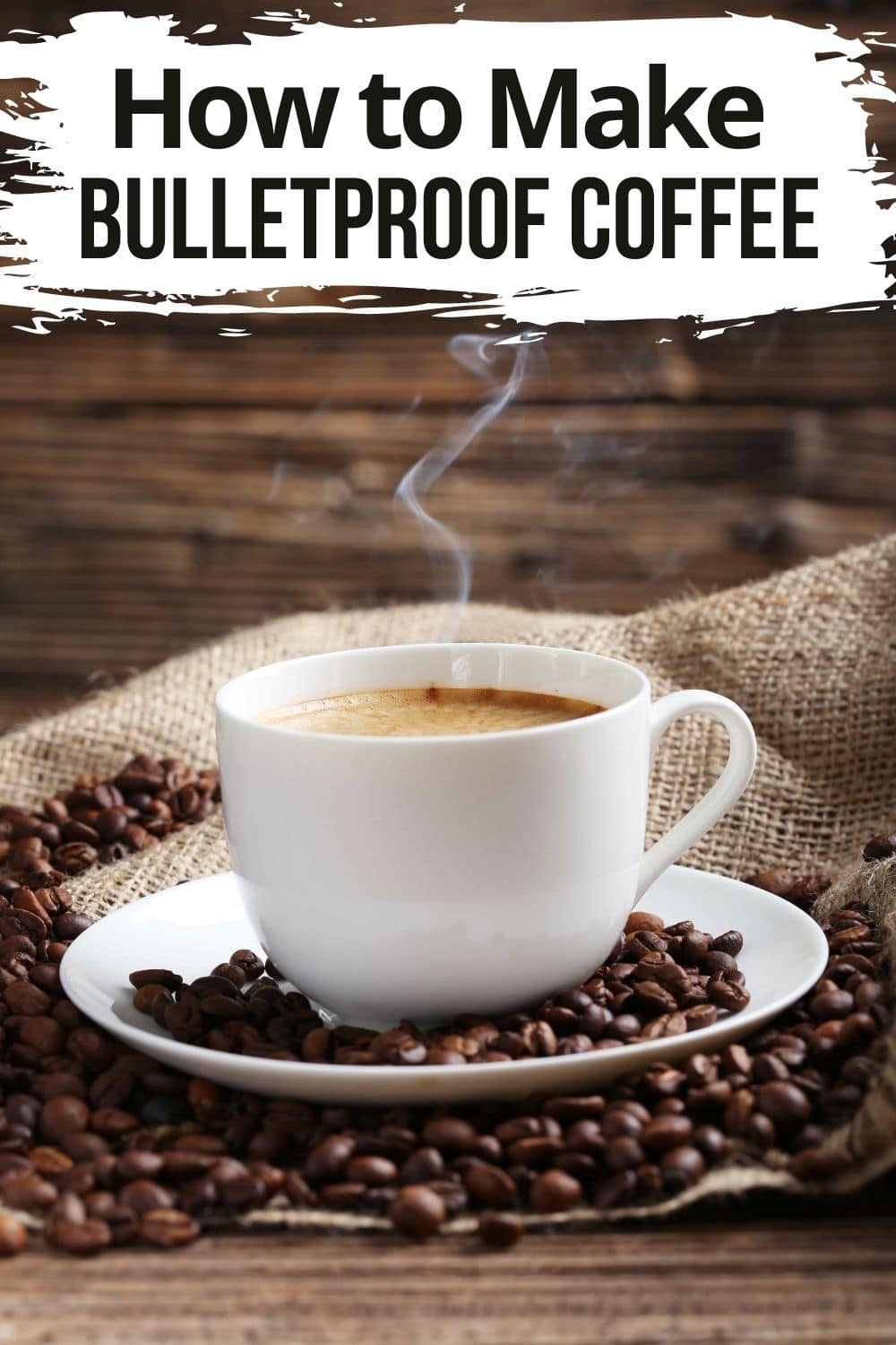 keto bulletproof coffee in a white mug 