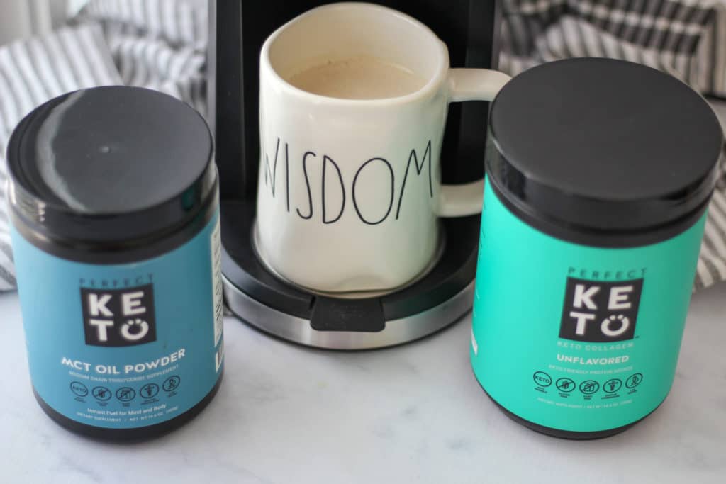 perfect keto products with coffee cup