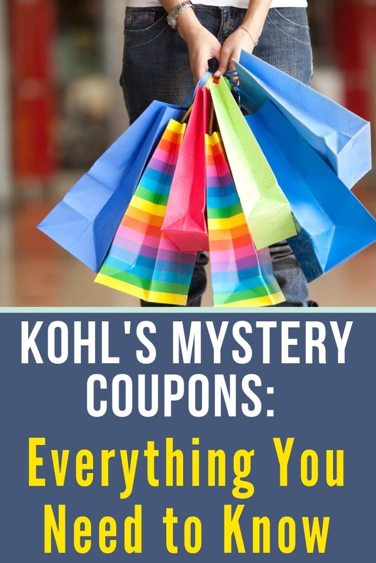 lady holding shopping bags for kohl's mystery coupon codes 