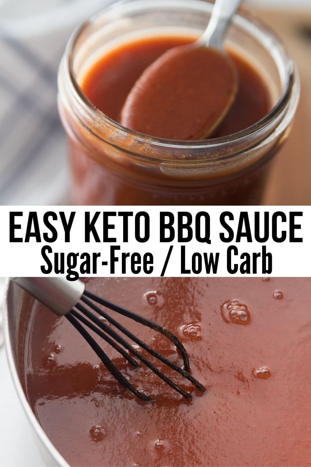collage of two pics of keto and bbq sauce