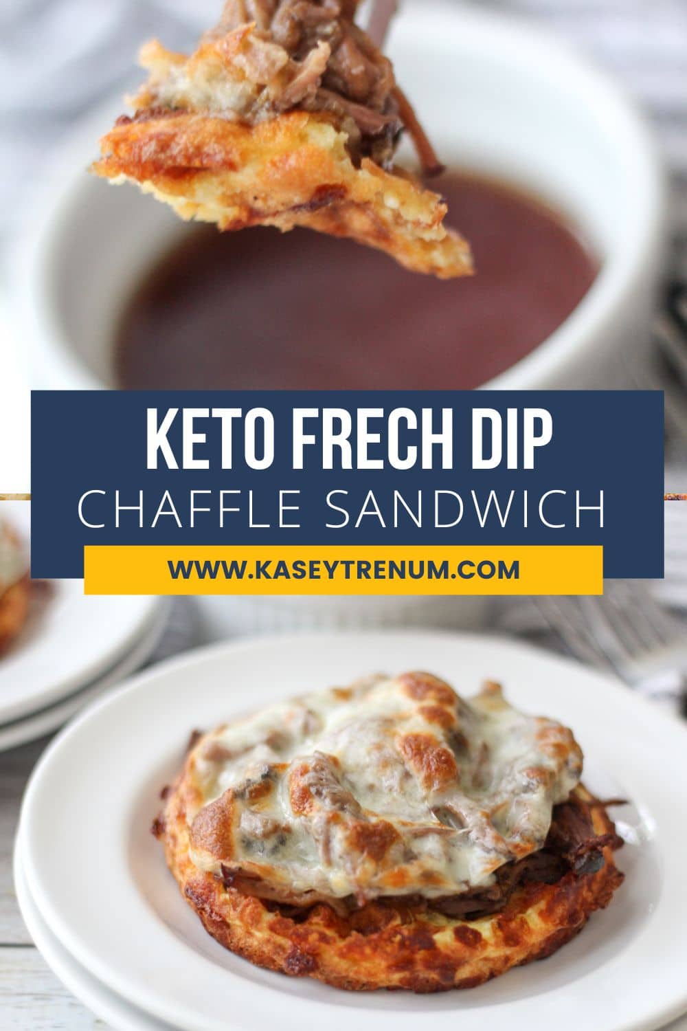 keto French dip plated collage image