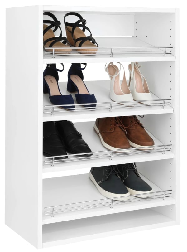 modular closet slanted shoe shelf closet organizer
