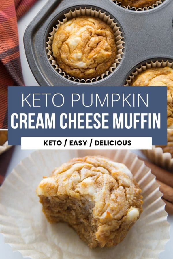 Keto Pumpkin Muffins with Cream Cheese Swirl {Low Carb}
