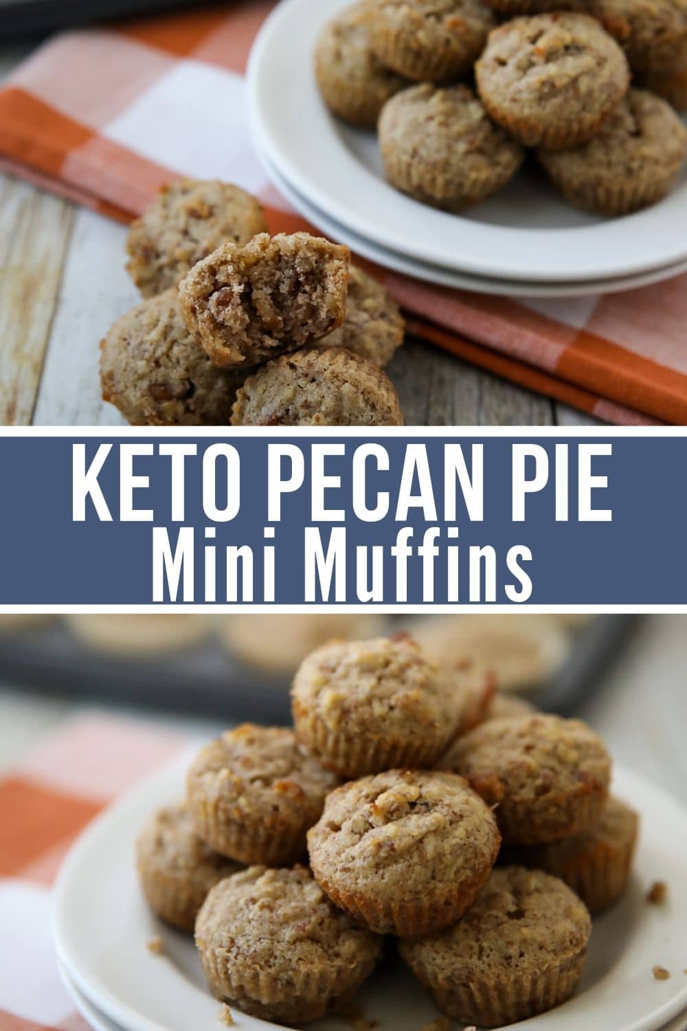 keto muffin collage with pecans
