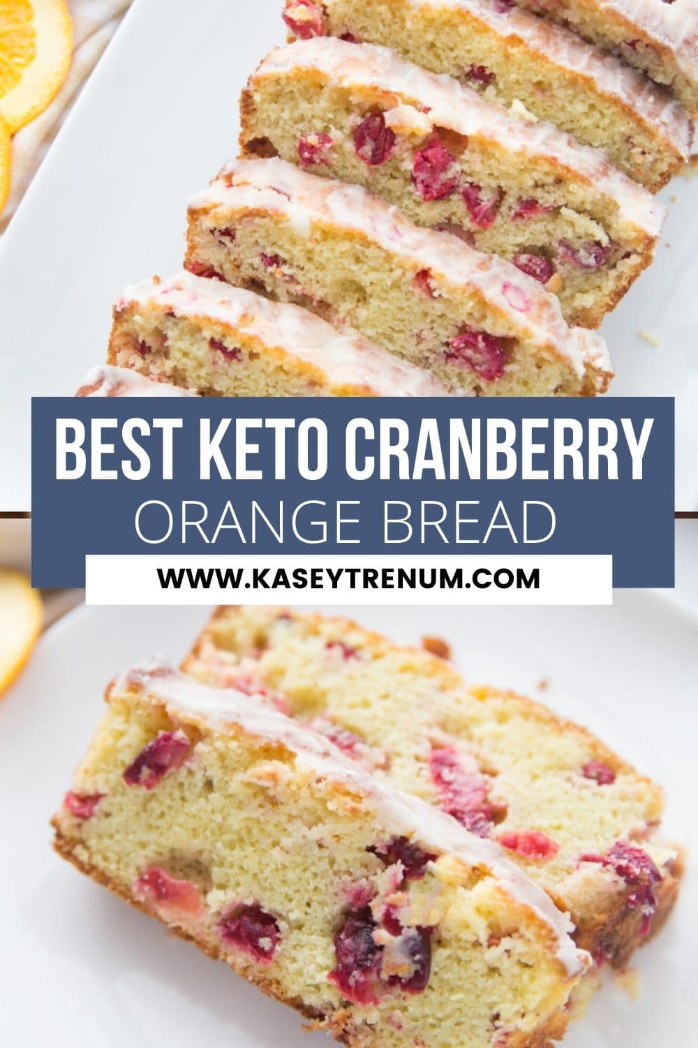 cranberry orange keto bread collage