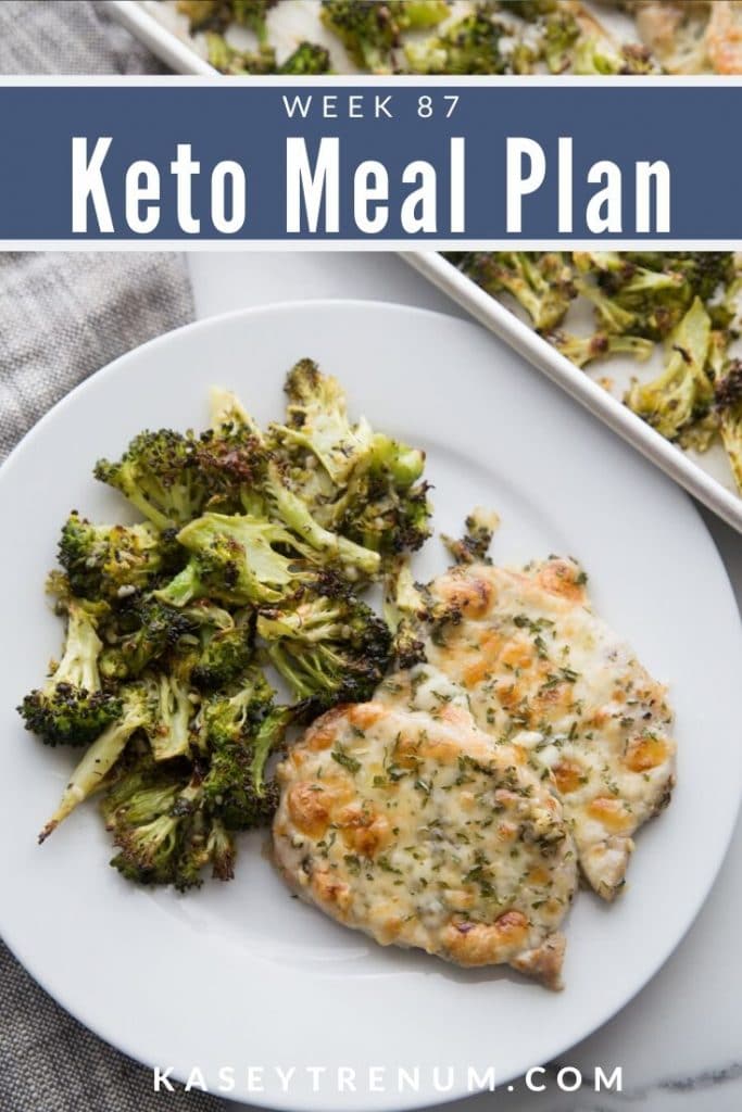 Keto Chicken and Broccoli on white plate Meal Plan