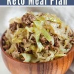 Keto Cabbage Stir Fry in a Wooden Bowl 