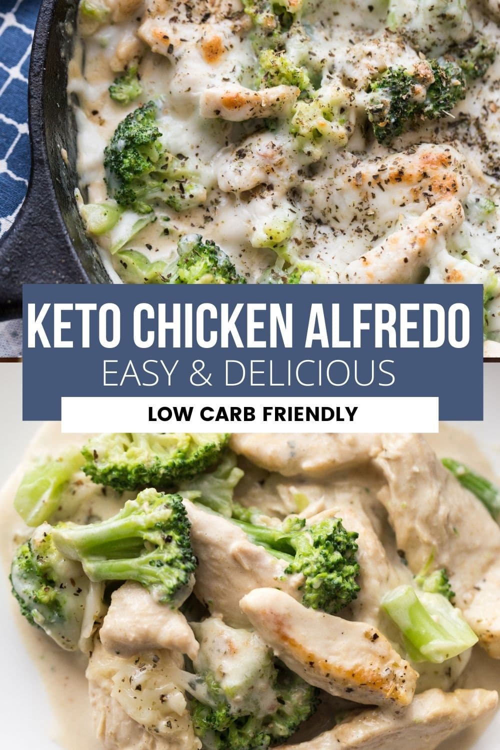 Keto Chicken Alfredo collage pictures 